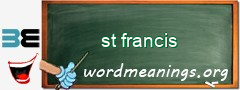 WordMeaning blackboard for st francis